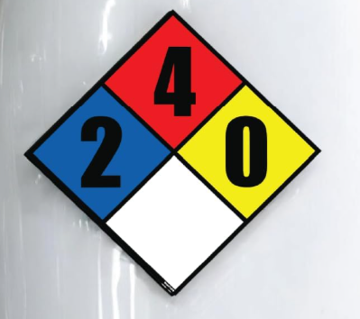 2-4-0 OSHA diamond 7.5 X 7.5 propane decal