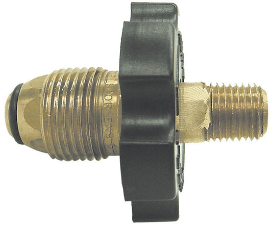 9/16 LH X soft nose POL with plastic handwheel, excess flow