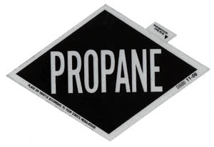 3X5" black diamond " PROPANE " decal