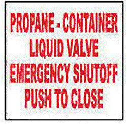 DECAL-VINYL CONTAINER EMER PUSH TO CLSE RED/WHTE 12