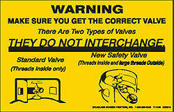 DECAL-VINYL VALVE IDENTIFY BLACK ON YELLOW 8.5